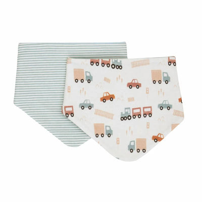All 4 Ella Bandana Bibs 2 Pack - Blue Trucks
