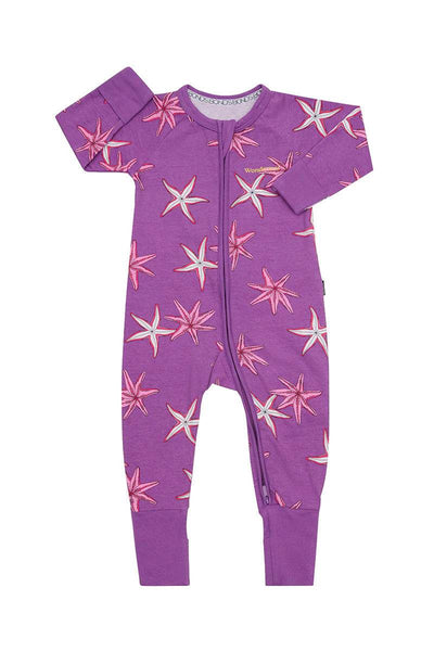 Bonds 2 Way Zip Wondersuit - Purple Star Fish - Outlet Shop For Kids
