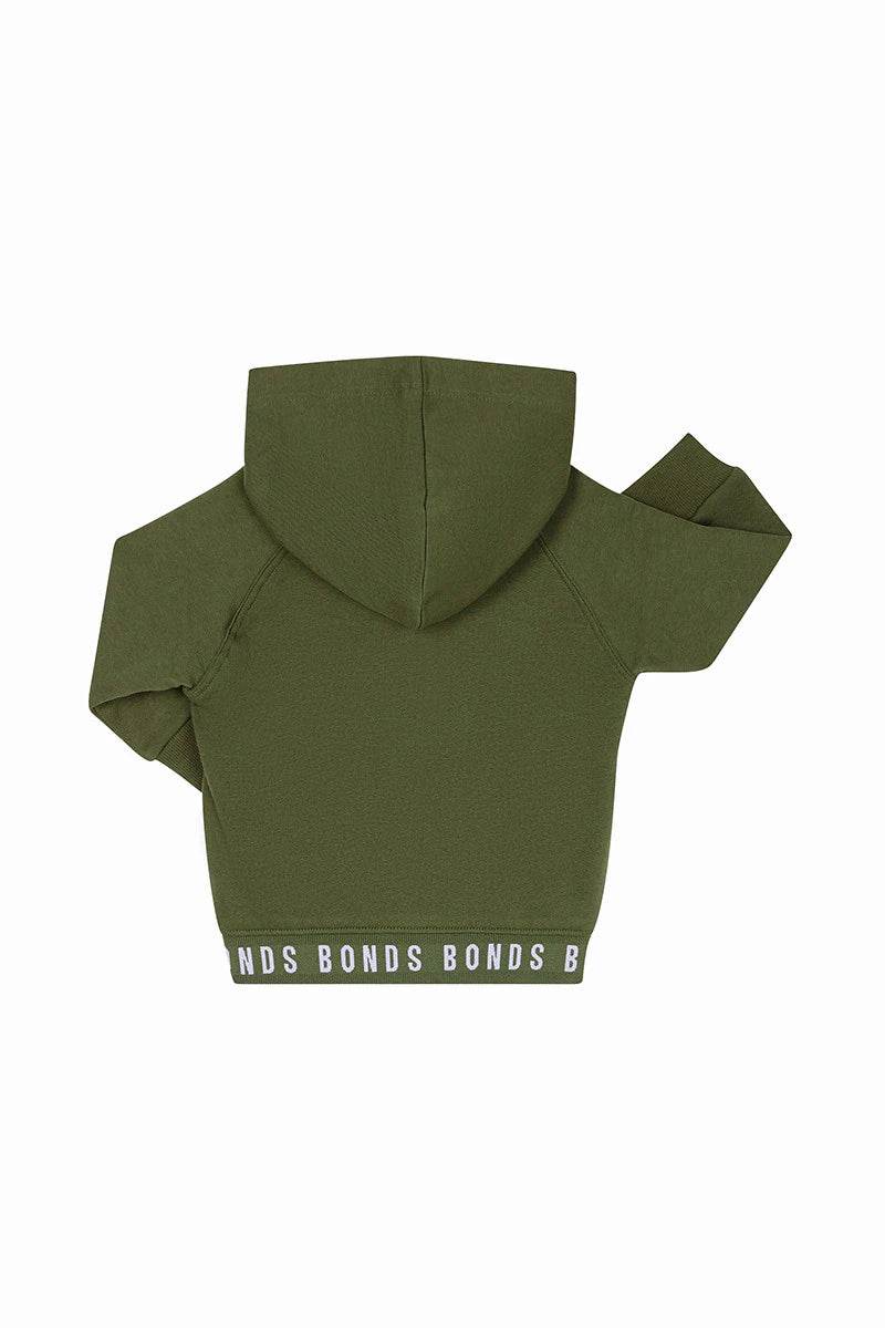 Bonds Baby Logo Fleece Hoodie - Hiker Green - Outlet Shop For Kids
