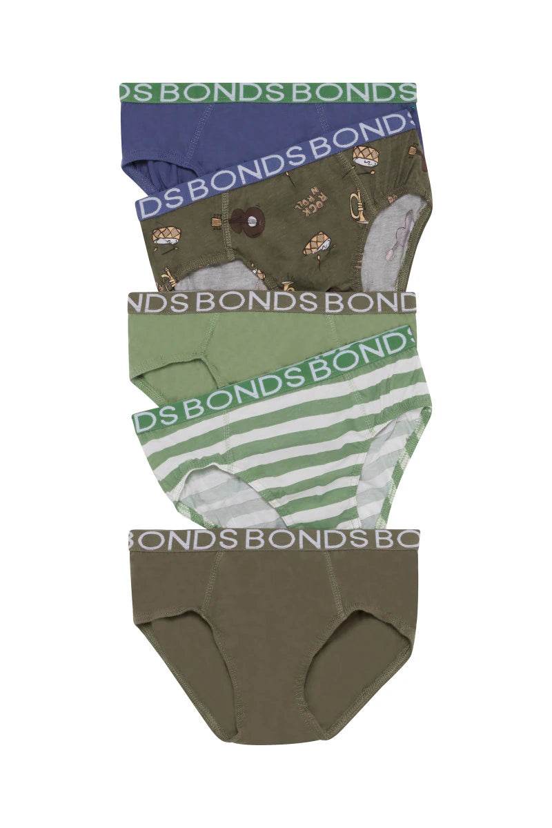 Bonds Boys Brief 5 Pack - Bonds Band - Outlet Shop For Kids