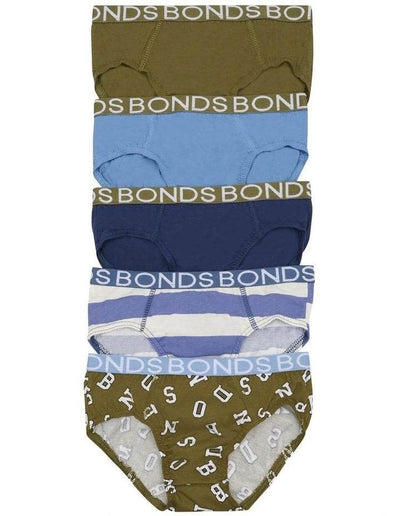 Bonds Boys Brief 5 Pack - Bonds Game Day - Outlet Shop For Kids
