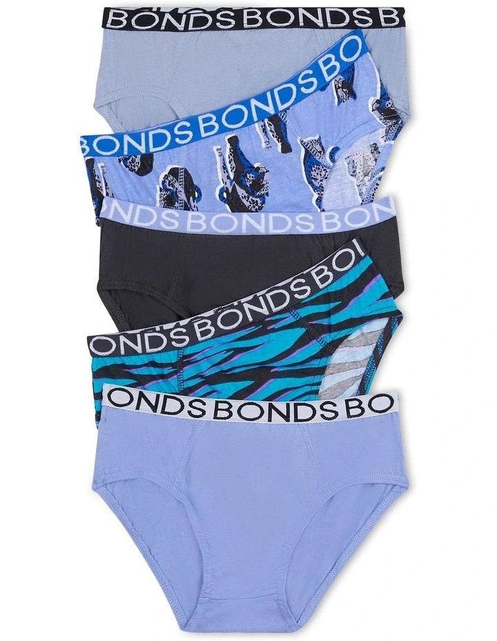 Bonds Boys Brief 5 Pack - Leo Leopard - Outlet Shop For Kids
