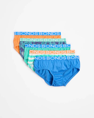 Bonds Boys Brief 5 Pack - Tidal Tropics - Outlet Shop For Kids