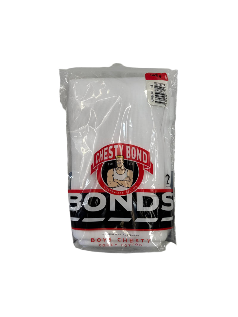 Bonds Boys Chesty 2 Pack - White - Outlet Shop For Kids