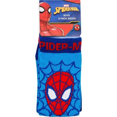 Bonds Boys Spiderman Crew Socks 2 Pack - Blue & Red - Outlet Shop For Kids
