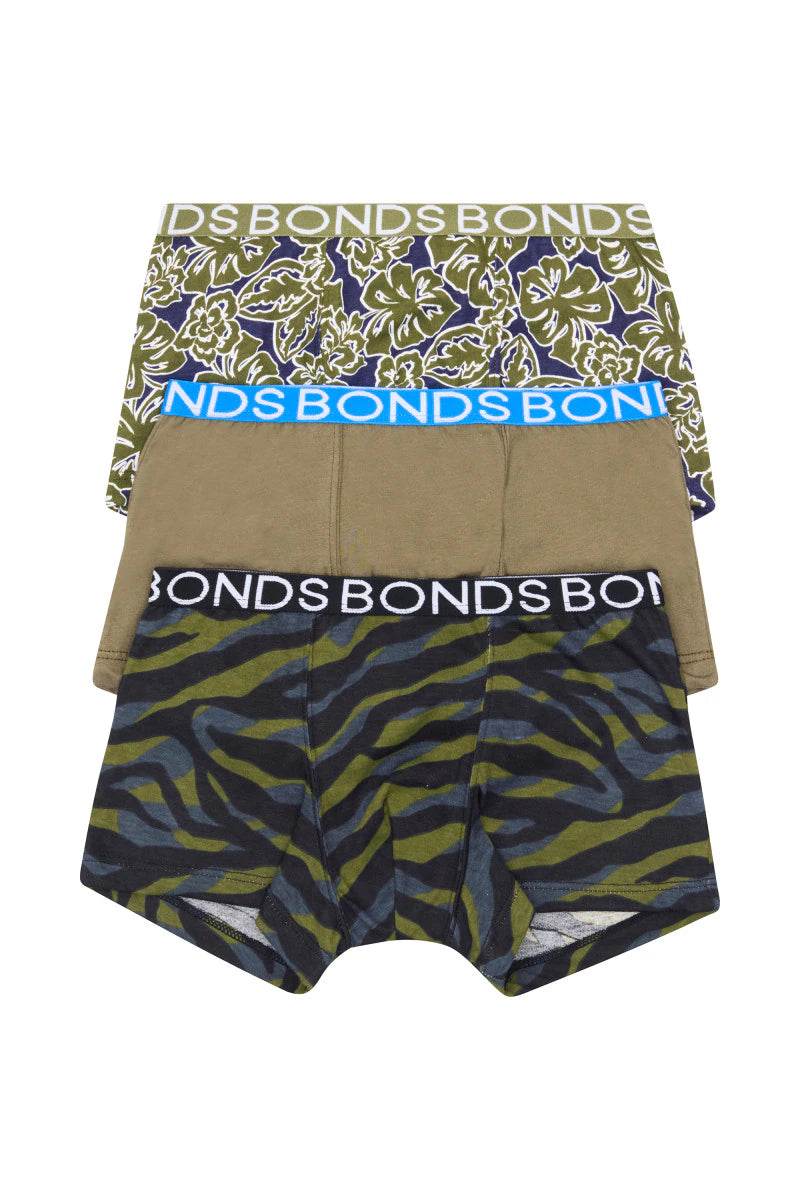 Bonds Boys Trunk 3 Pack - Catching Palms Midnight Blue - Outlet Shop For Kids