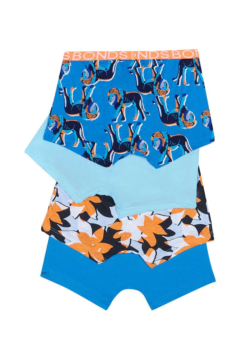 Bonds Boys Trunk 4 Pack - Kings Of The Jungle - Outlet Shop For Kids