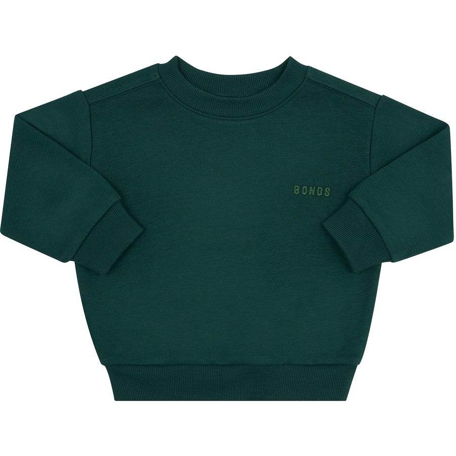 Bonds Everyday Fleece Pullover - Cotton Forest Gem - Outlet Shop For Kids