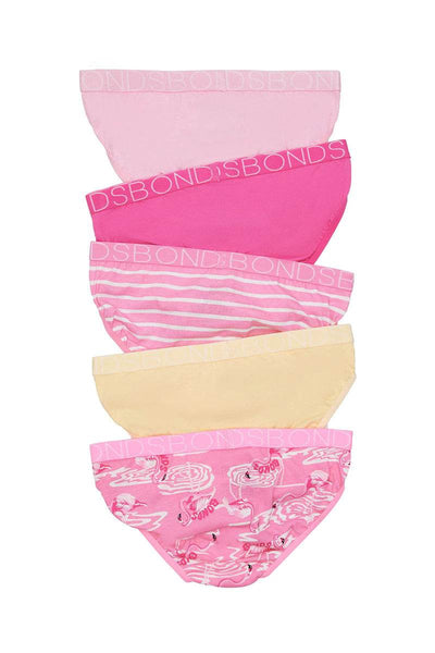 Bonds Girls Bikini 5 Pack - Felicity Flamingo - Outlet Shop For Kids