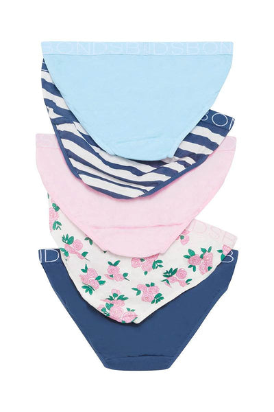 Bonds Girls Bikini 5 Pack - Navy Pack - Outlet Shop For Kids