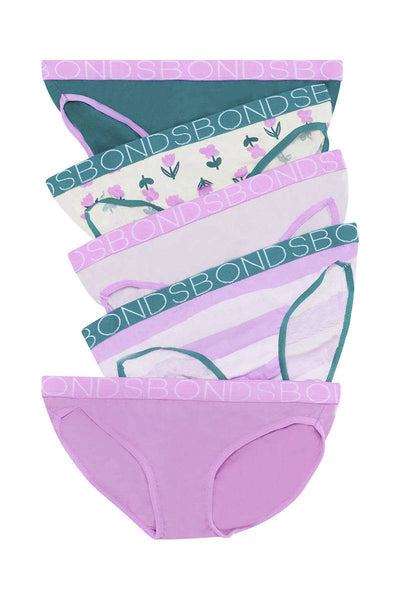 Bonds Girls Bikini 5 Pack - Tulip Time - Outlet Shop For Kids