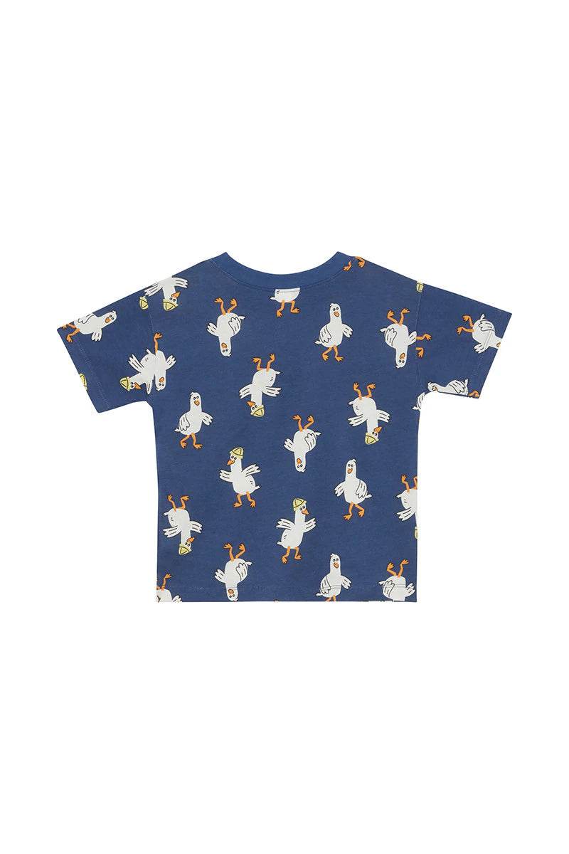 Bonds Kids Short Sleeve Crew Tee - Guss The Seagull Navy - Outlet Shop For Kids