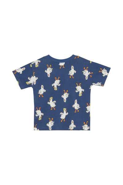 Bonds Kids Short Sleeve Crew Tee - Guss The Seagull Navy - Outlet Shop For Kids