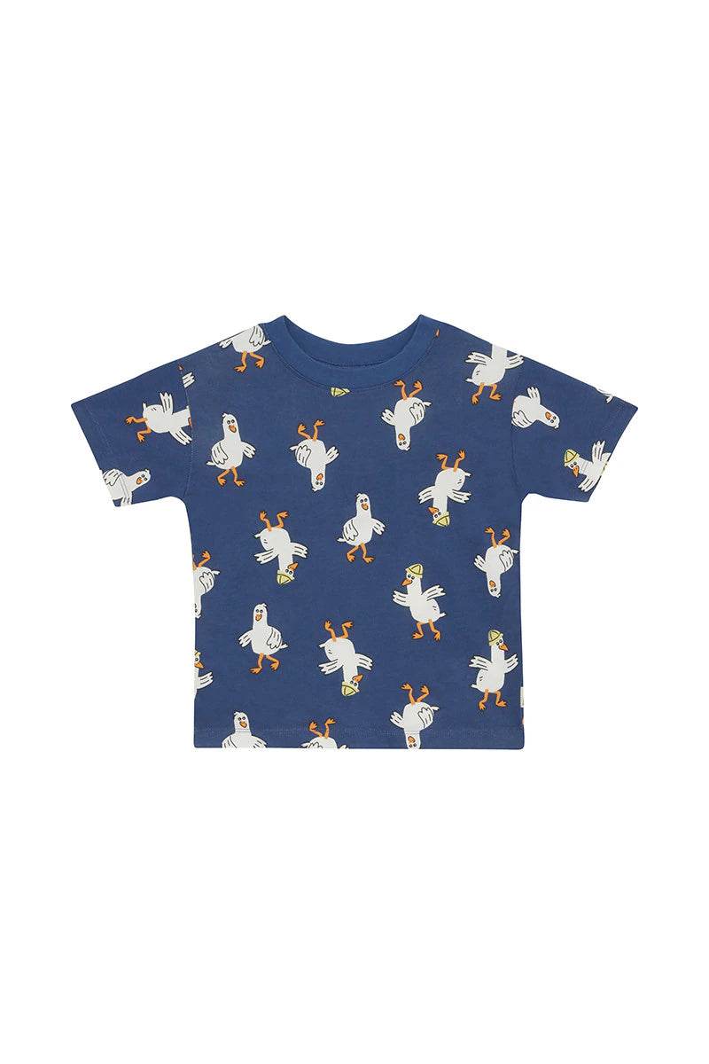 Bonds Kids Short Sleeve Crew Tee - Guss The Seagull Navy - Outlet Shop For Kids