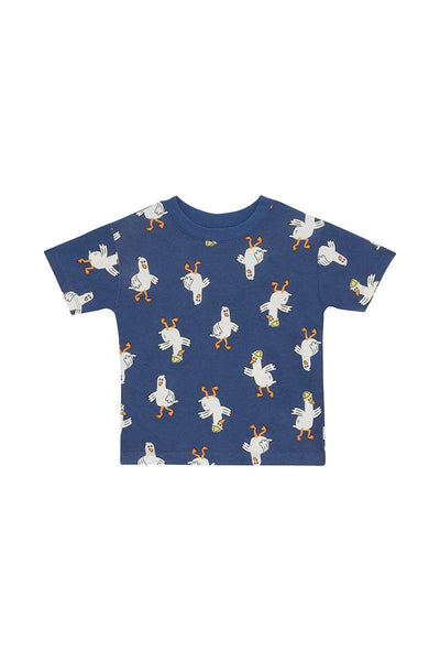 Bonds Kids Short Sleeve Crew Tee - Guss The Seagull Navy - Outlet Shop For Kids