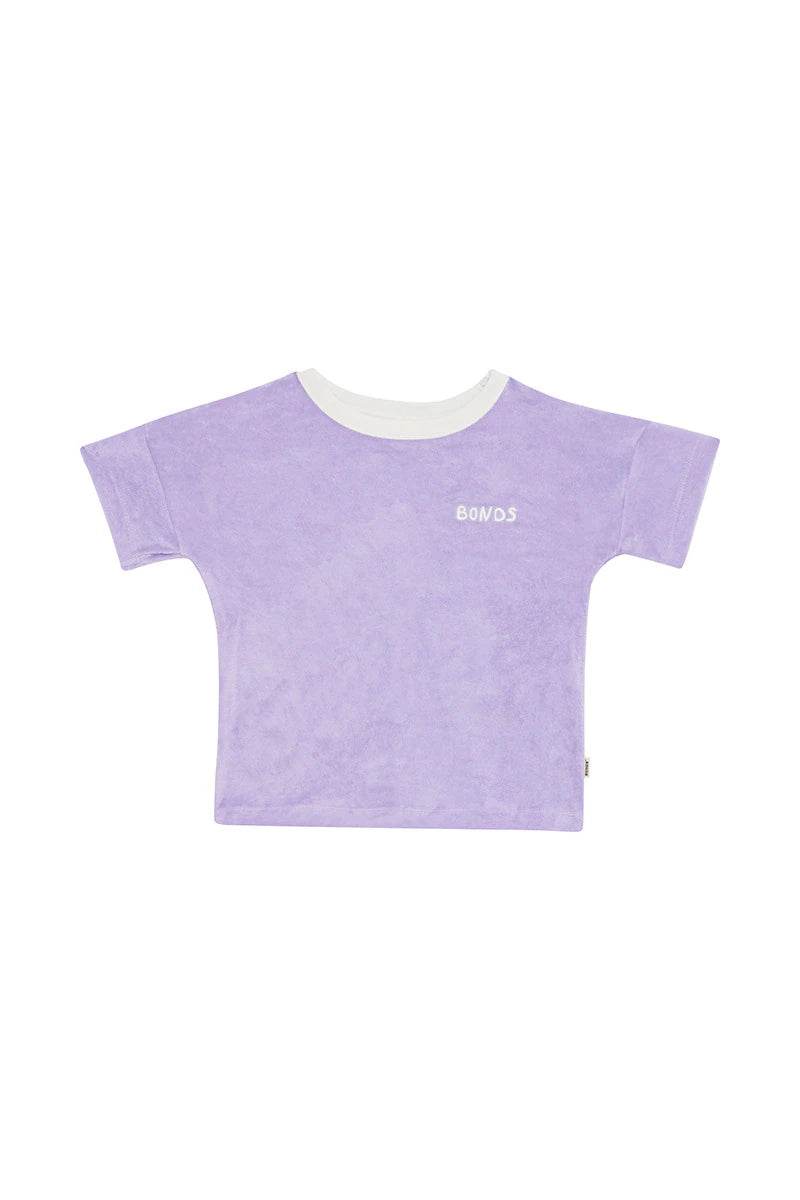 Bonds Kids Terry Towelling Tee - Lilac Ice - Outlet Shop For Kids