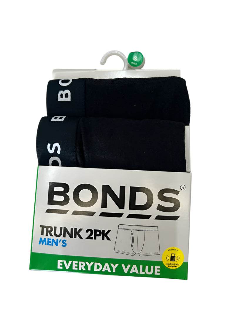 Bonds Mens Everyday Trunk 2 Pack - Black - Outlet Shop For Kids