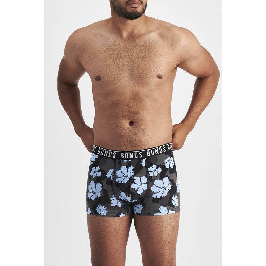 Bonds Men's Everyday Trunks 2 Pack - Multi - Blue Print/Black - Outlet Shop For Kids