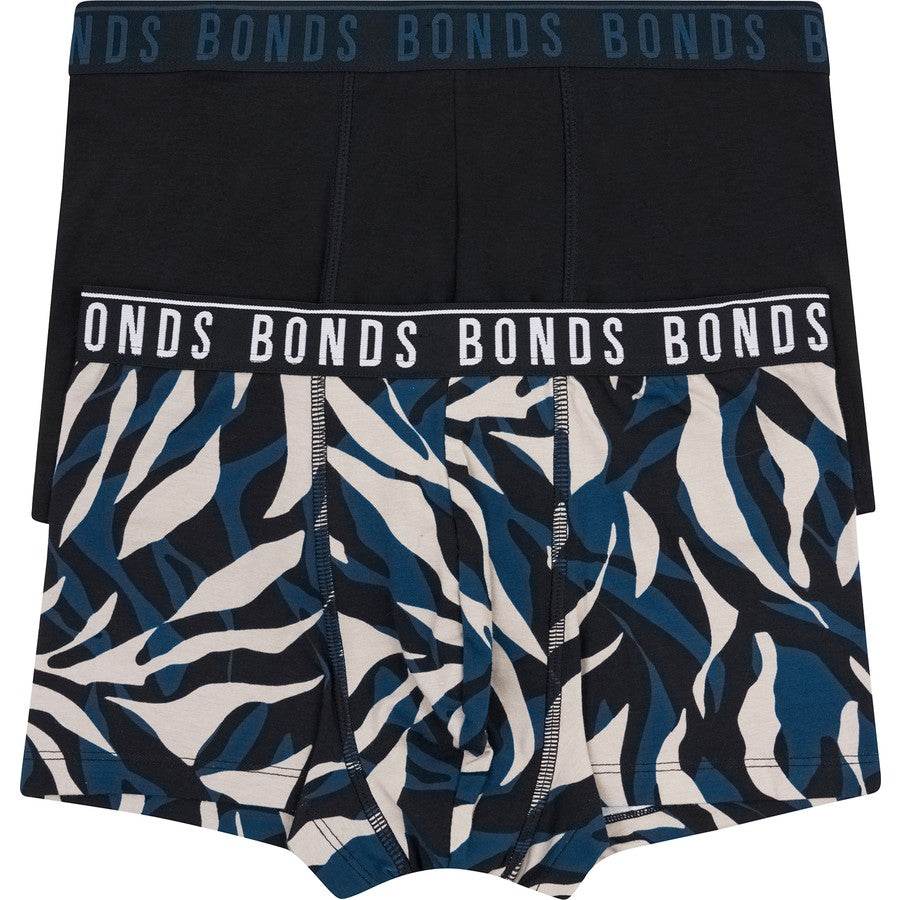 Bonds Men's Everyday Trunks 2 Pack - Navy Print - Outlet Shop For Kids