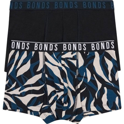 Bonds Men's Everyday Trunks 2 Pack - Navy Print - Outlet Shop For Kids