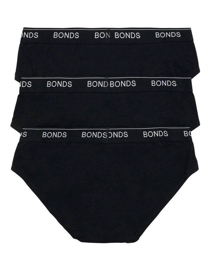 Bonds Men's Guyfront Microfibre Briefs 3 Pack - Black - Outlet Shop For Kids