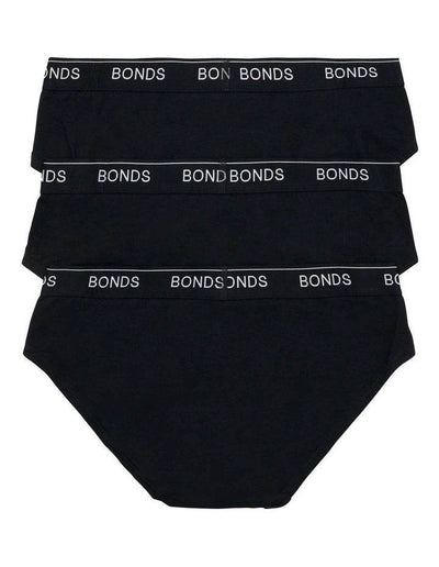 Bonds Men's Guyfront Microfibre Briefs 3 Pack - Black - Outlet Shop For Kids