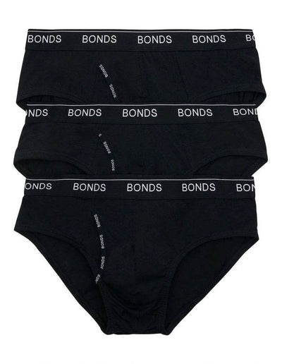 Bonds Men's Guyfront Microfibre Briefs 3 Pack - Black - Outlet Shop For Kids