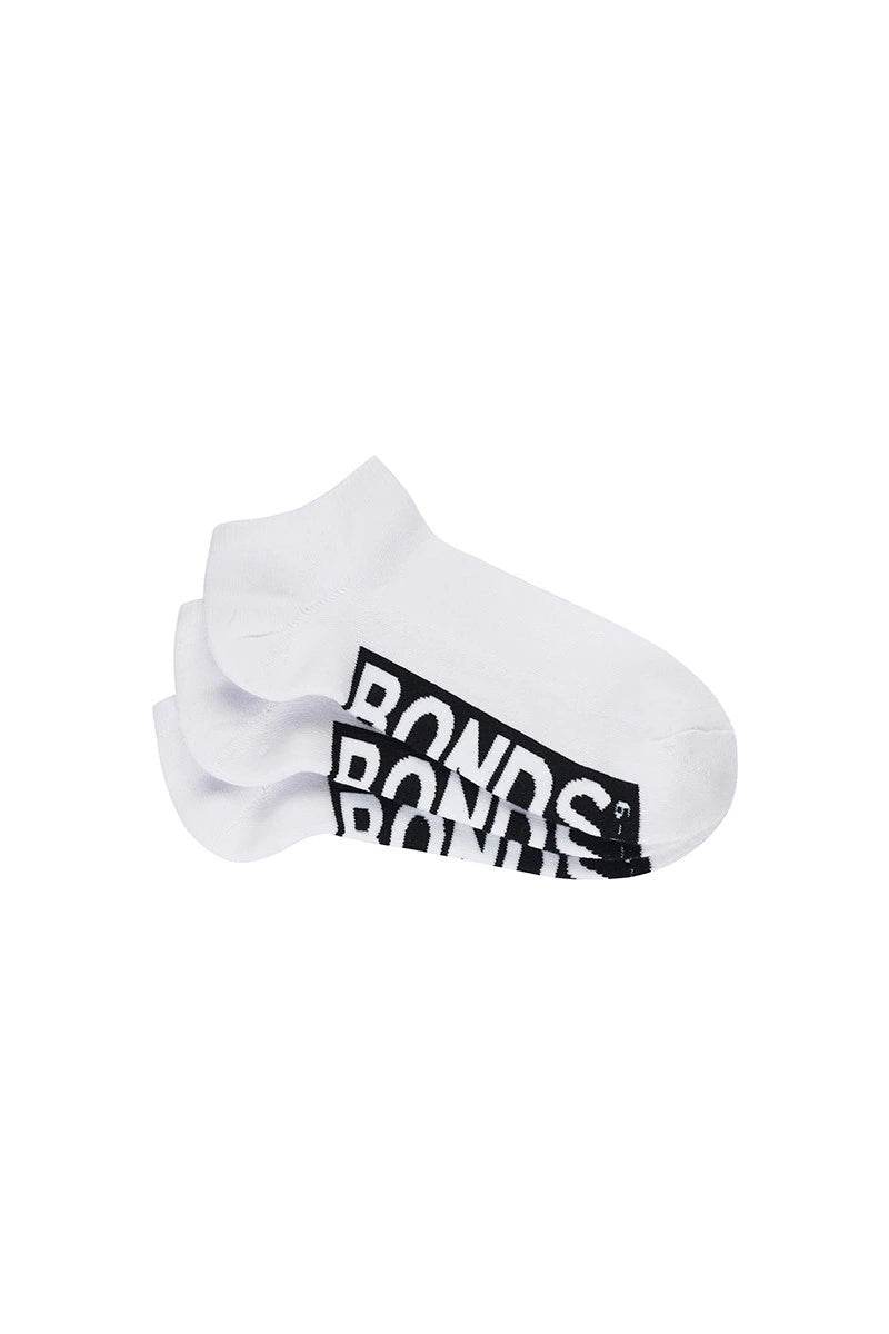 Bonds Men's Logo Cushioned Low Cut 3 Pack - White - Outlet Shop For Kids