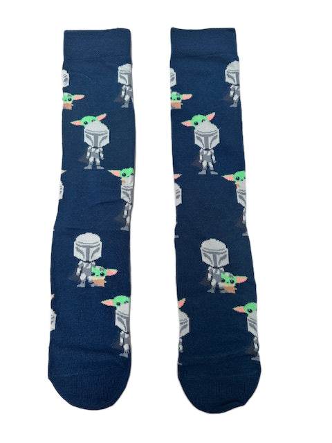 Bonds Mens Star Wars Mandalorian Crew Socks 1 Pack - Navy Yoda - Outlet Shop For Kids