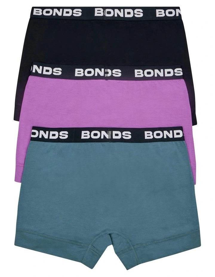 Bonds Men's Total Package Trunk 3 Pack - Black/Grapeness - Outlet Shop For Kids