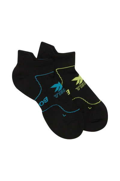 Bonds Men's X-Temp Sport Low Cut Socks 2 Pack - Black/Lime/Blue - Outlet Shop For Kids