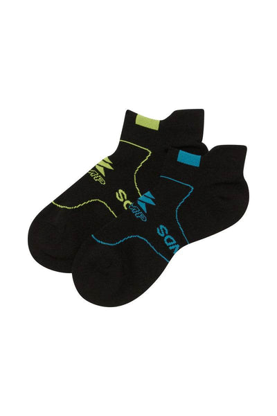 Bonds Men's X-Temp Sport Low Cut Socks 2 Pack - Black/Lime/Blue - Outlet Shop For Kids