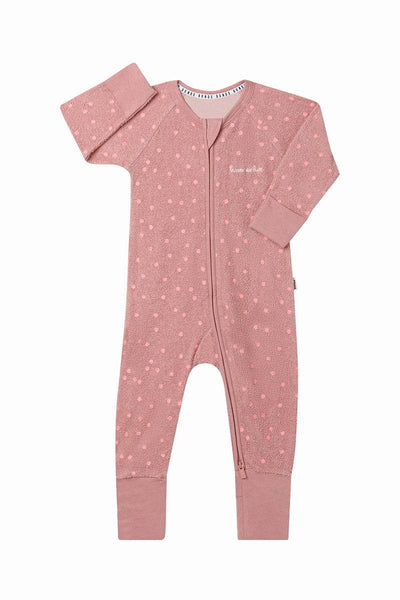 Bonds Poodlette 2 Way Zip Wondersuit - Ditsy Dots Dusty Pink - Outlet Shop For Kids