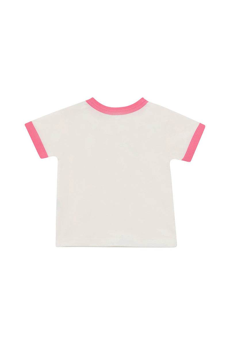 Bonds Ringer Tee - Starry Seaside White/Pink - Outlet Shop For Kids