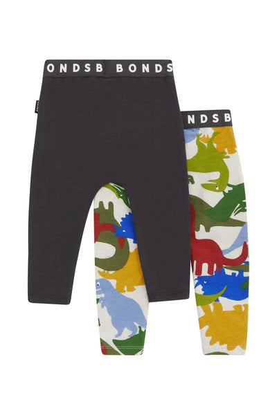 Bonds Roomies 2 Pack Legging - Dinosaur Print - Outlet Shop For Kids