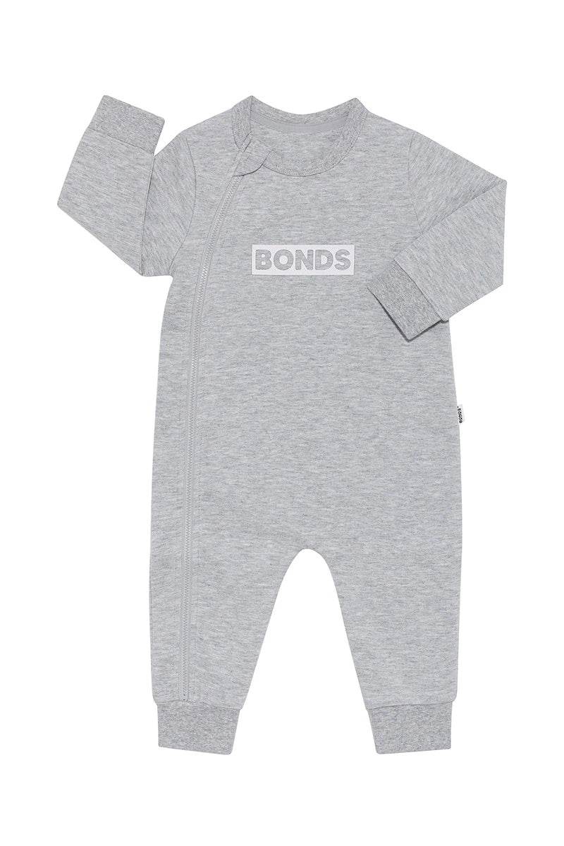 Bonds Tech Sweats Zip Wondersuit - New Grey Marle - Outlet Shop For Kids