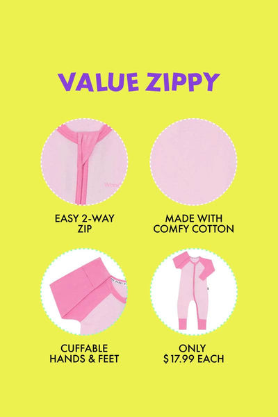 Bonds Value Zip Wondersuit - Lilac Fluff / Lilac Ice - Outlet Shop For Kids