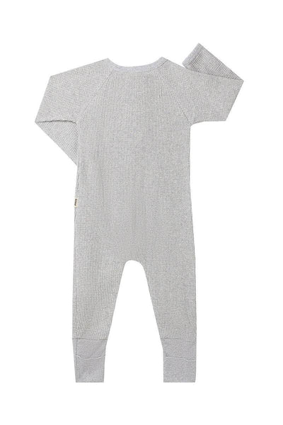 Bonds Waffle Zip Wondersuit - New Grey Marle - Outlet Shop For Kids