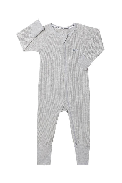 Bonds Waffle Zip Wondersuit - New Grey Marle - Outlet Shop For Kids