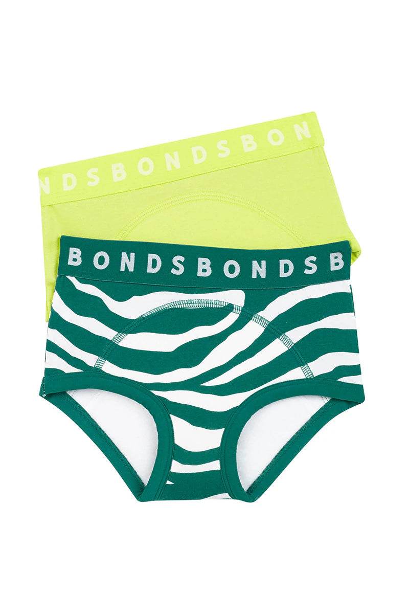 Bonds Whoopsies Toilet Training Undies 2 Pack - Ziggy Zebra/ Lemon Teatree Lime - Outlet Shop For Kids