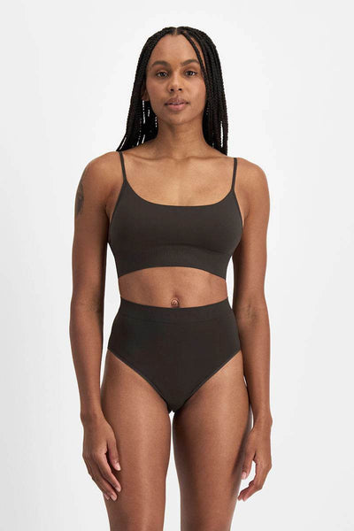 Bonds Womens Bases Seamless Full Brief - Dusted Black - Outlet Shop For Kids
