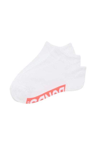 Bonds Womens Logo Cushioned Low Cut Socks 3 Pack - White Pop - Outlet Shop For Kids