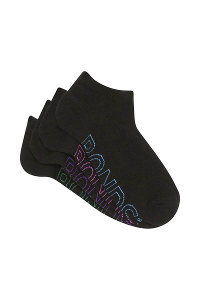 Bonds Women's Logo Light Low Cut Socks 4 Pack - Black Base - Outlet Shop For Kids