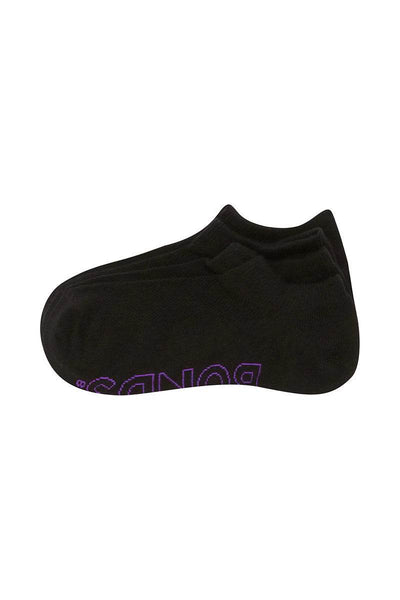 Bonds Women's Logo Light No Show Socks 4 Pack - Black Base - Outlet Shop For Kids