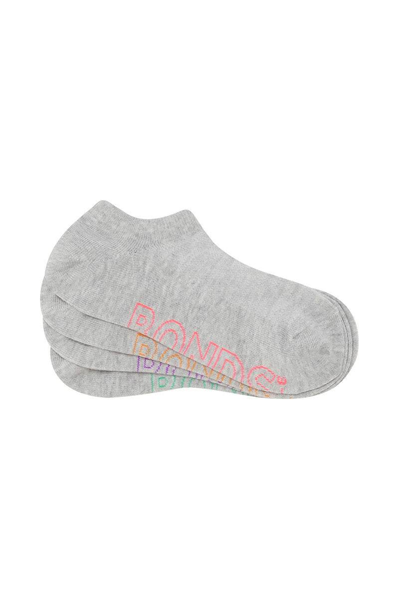 Bonds Womens Logo Light No Show Socks 4 Pack - Grey Base - Outlet Shop For Kids