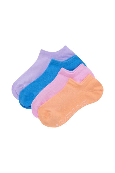Bonds Womens Logo Light No Show Socks 4 Pack - Violet Rules/ Bo Peep/ Gumball Pink/ Candy Warhol - Outlet Shop For Kids
