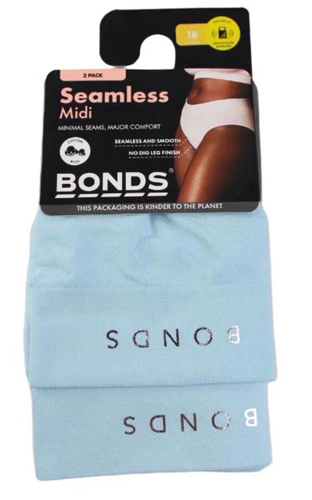 Bonds Women's Seamfree Midi Brief 2 Pack - Calm Blue - Outlet Shop For Kids