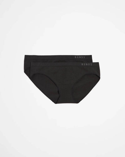 Bonds Womens Seamless Bikini Briefs 2 Pack - Black - Outlet Shop For Kids