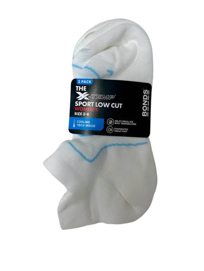 Bonds Womens Sport X-Temp Low Cut Socks 2 Pack - White - Outlet Shop For Kids