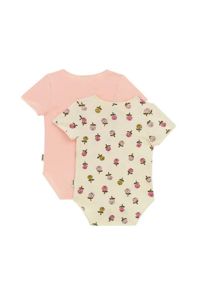 Bonds Wonderbodies Short Sleeve Bodysuit 2 Pack - Rose Garden/Sunrise Pink - Outlet Shop For Kids